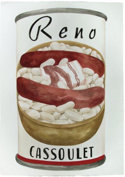 Sacha FLOCH POLIAKOFF Cassoulet, 2022 signé en bas à droite Aquarelle et encres sur papier 106 x 75,5 cm