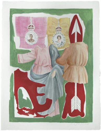 Sacha FLOCH POLIAKOFF Toges, 2022 signé en bas à droite Encres de couleurs, aquarelle et acrylique sur papier 77 x 57 cm