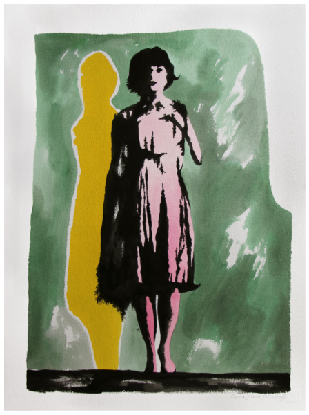 Sacha FLOCH POLIAKOFF M.H., 2020 signé en bas à droite encre de Chine, encre de couleur et acrylique sur papier chiffon 75 x 55 cm