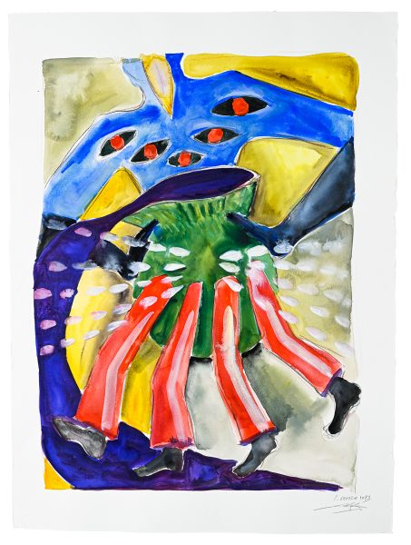 Pauline GUERRIER (1990)
Étude pour Plexus IV, 2023 
Aquarelle et mine de plomb sur papier Arches 
75 x 56 cm