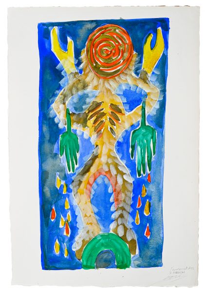 Pauline GUERRIER (1990)
L'épuisement, 2023 Aquarelle et mine de plomb sur papier Arches 
56 x 38 cm