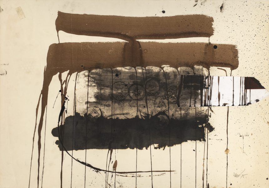 Antoni Clavé, Untitled, 1975, ink, walnut stain, collage and embossing on paper, 63 × 90,5 cm