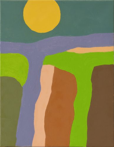 ETEL ADNAN, SANS TITRE, 2017, HUILE SUR TOILE, 64 × 50 cm