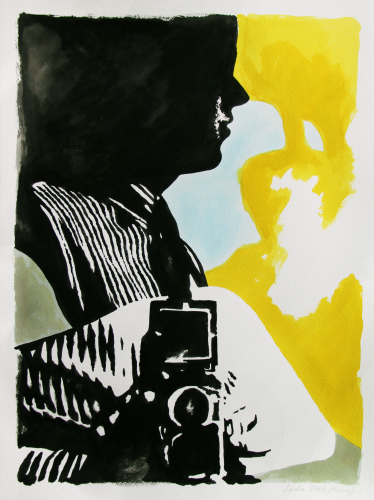 Sacha FLOCH POLIAKOFF Alexis, 2020 signé en bas à droite encre de Chine, encre de couleur et acrylique sur papier chiffon 75 x 55 cm
