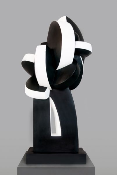 SOPHIA VARI, FLEUR DE NUIT, 2011, BRONZE POLYCHROME BLANC, 46 l x 45 p x 93 h cm