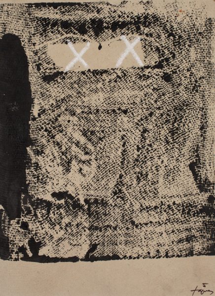 ANTONI TÀPIES, DEUX CREUS DE GUIX, 1979, gouache on paper, 42 × 31 cm