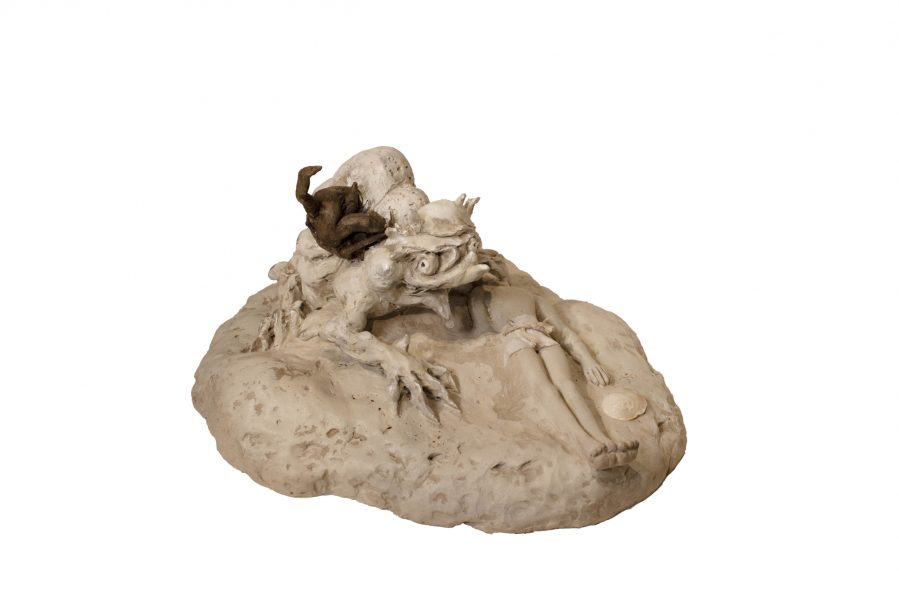 ROSINE BALDACCINI, LE CORONAVIRUS, 2020, PLATRE PEINT, 21 × 32 × 40 CM