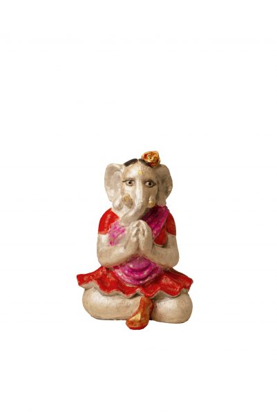 ROSINE BALDACCINI, PETITE GANESHA (III), PLATRE PEINT, 17.5 × 13 × 12 CM