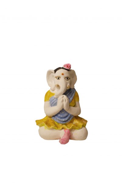 ROSINE BALDACCINI, PETITE GANESHA (II), PLATRE PEINT, 17.5 × 12 × 12 CM