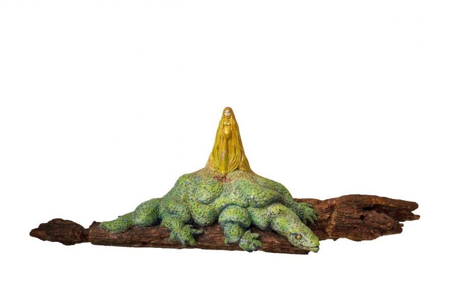 ROSINE BALDACCINI, RITA, 2017, TERRE CRUE ET BOIS, 39.5 × 113 × 27 CM